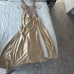 Elegant Gold Evening Gown